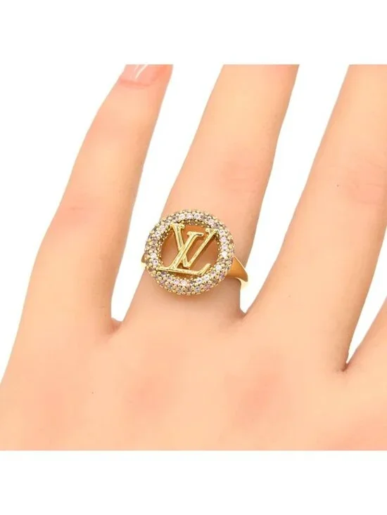 Louis Vuitton M1221 M Louise Tresor Ring Approx 12.5 Signature Strass - Picture 2 of 8